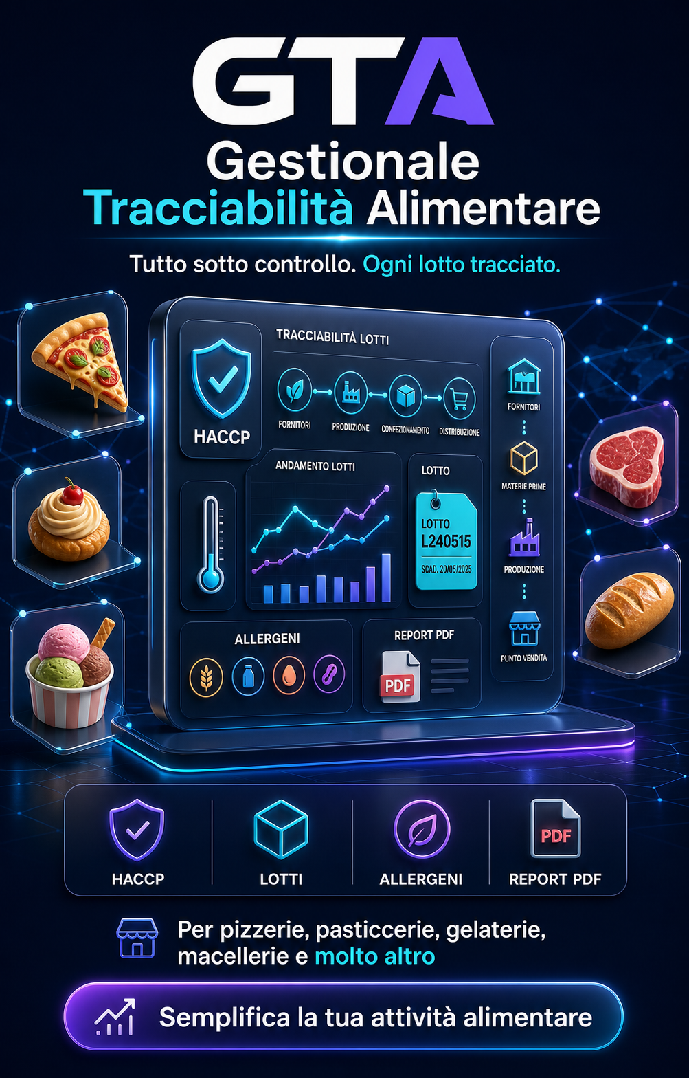 GTA Gestionale Tracciabilita Alimentare: dashboard, HACCP e lotti